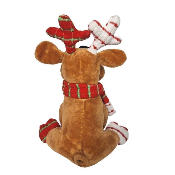 Nanco Reindeer Christmas Patchwork Scarf Plush Stuffed Animal 10" - Picture 3 of 6